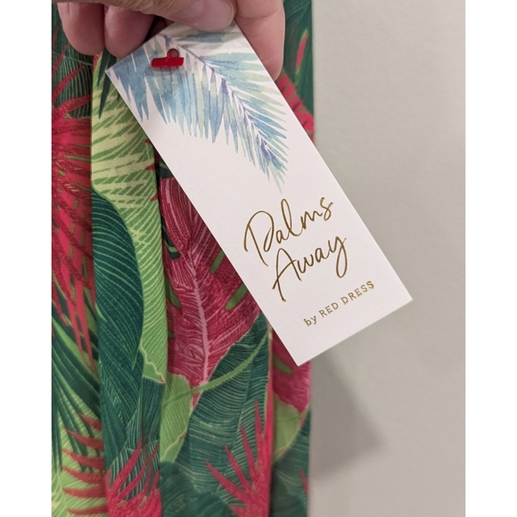 NWT Palms Away By Red Dress Sleeveless Green And Pink Floral Maxi Dress Small - Picture 3 of 9